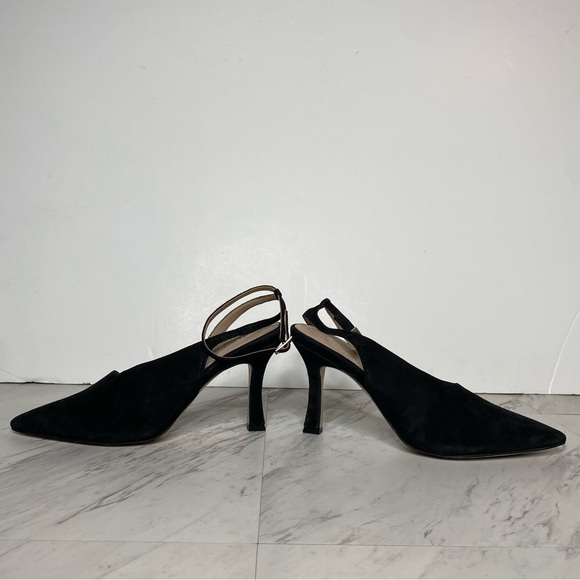 27 Edit Adelice Black Suede Pointy Toe Pump 8 1/2 M - Picture 7 of 13
